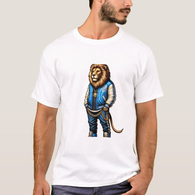 T-shirt Lion élégant dans la conception de la mode moderne (Devant)
