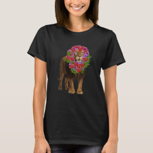 T-shirt Lion en floral sur ses Lions d'Amour Mane