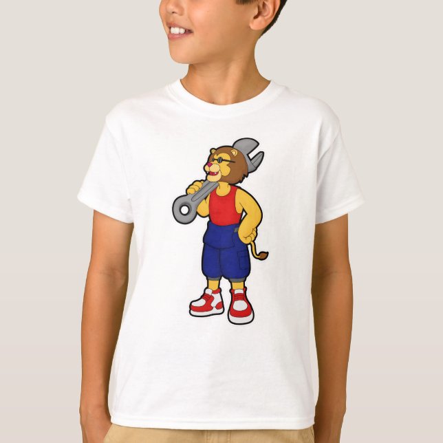 T-shirt Lion en mécanique avec clé (Devant)
