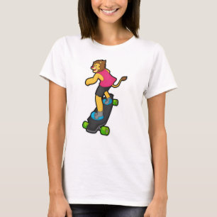 T-shirt Lion en Skateboard avec Skateboard