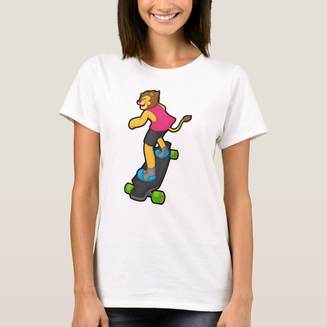 T-shirt Lion en Skateboard avec Skateboard (Devant)