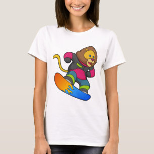 T-shirt Lion en Snowboard avec Snowboard
