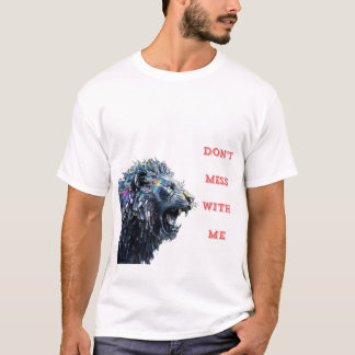 T-shirt Lion en verre brisé.