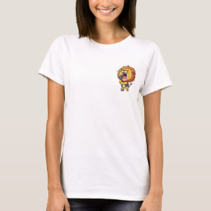 T-shirt Lion énergique de rockeur chantant bruyamment dans