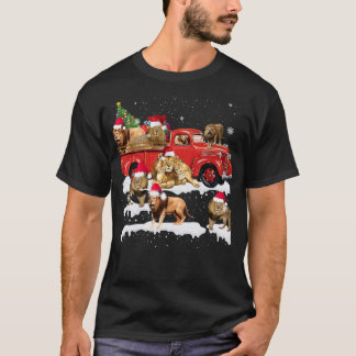 T-shirt Lion équitation Camion Rouge Joyeux Noël X mas Lai