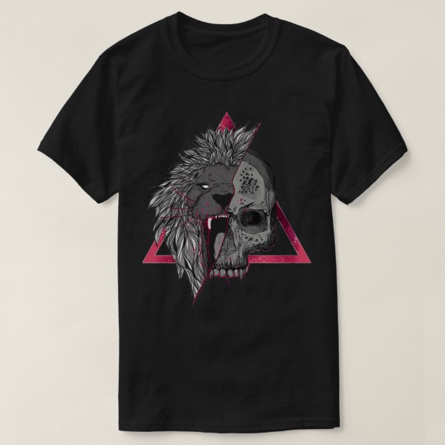 T-shirt Lion et crâne (Design devant)