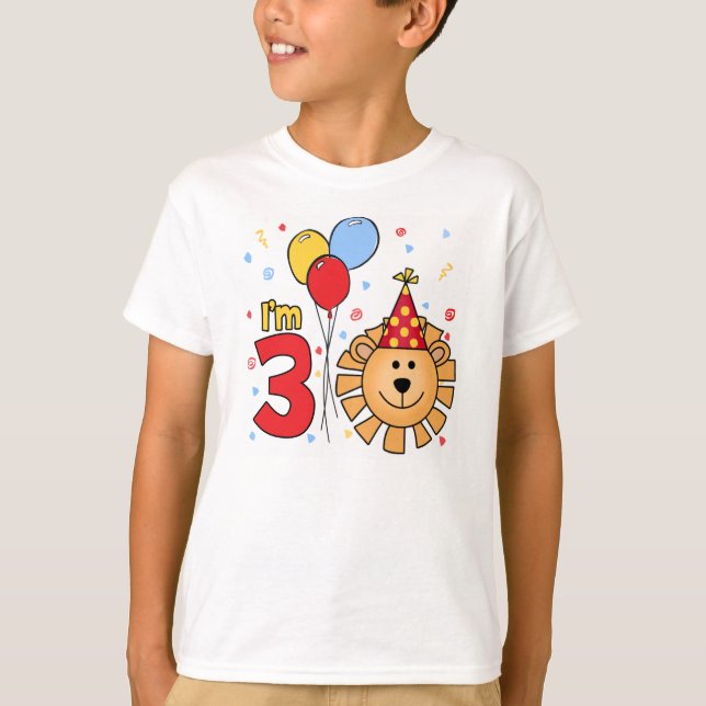 T-shirt Lion Face 3e anniversaire (Devant)