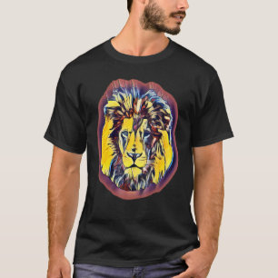 T-shirt Lion Face Pop Art