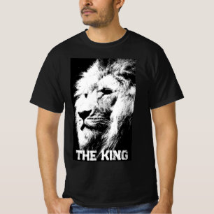 T-shirt Lion Face tendance élégant moderne noir et blanc