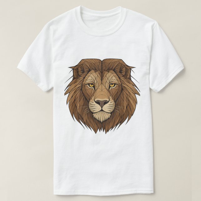 T-shirt Lion géométrique (Design devant)