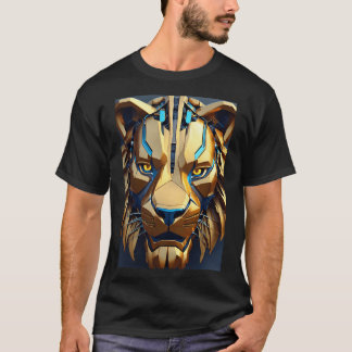 T-shirt Lion géométrique gras - résistance dans chaque lig