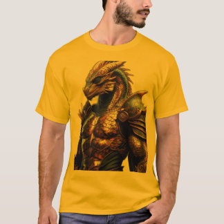 T-shirt Lion Géométrique Tribal avec Motif Inspiré des Dra