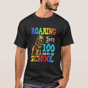 T-shirt Lion Gravant Dans 100 Jours D'École Joyeux 100E D