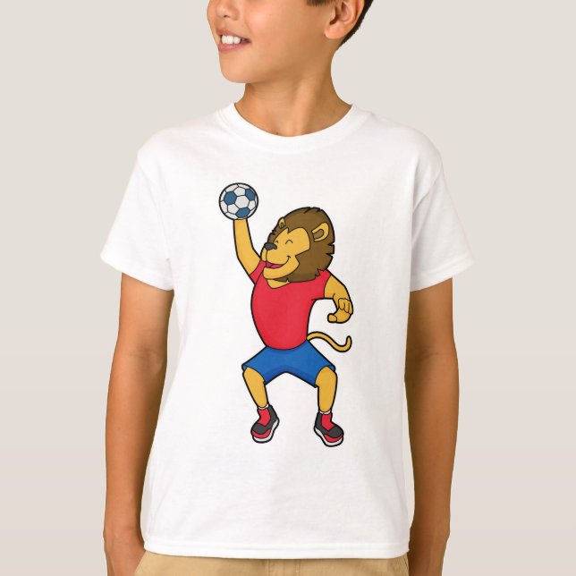 T-shirt Lion Handball player Handball (Devant)