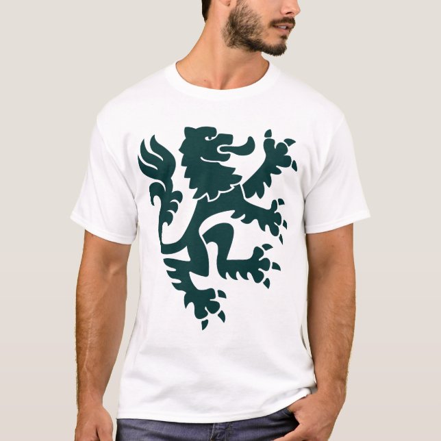 T-shirt Lion héraldique 01 - Vert foncé (Devant)