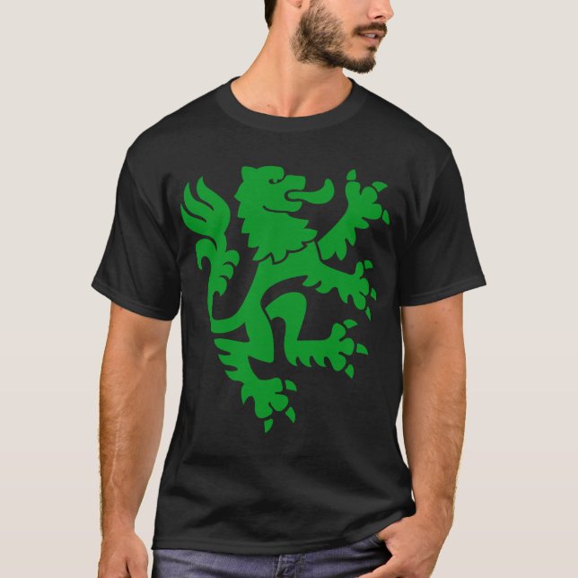 T-shirt Lion héraldique 01 - Vert herbe (Devant)