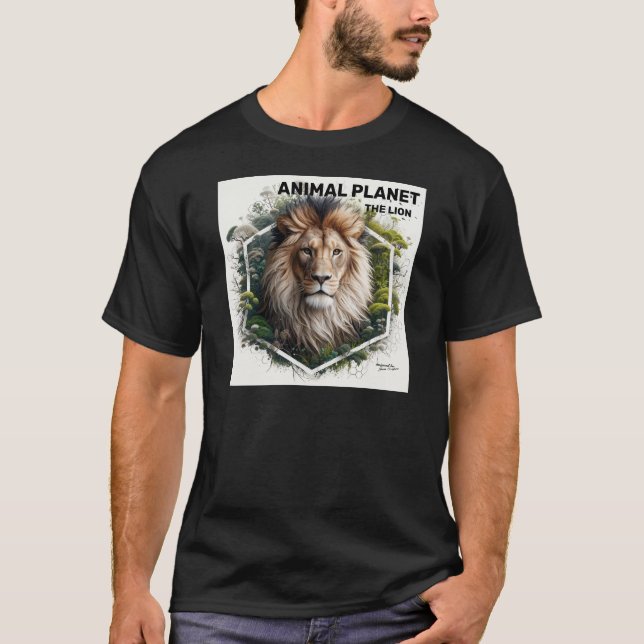 T-shirt Lion imprimé - Art animal (Devant)