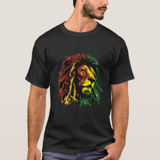 T-shirt Lion Jamaïcain Rasta Drapeau Lion De Judah Re