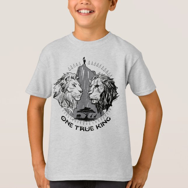 T-shirt Lion King | "One True King" Simba & Scar Sketch (Devant)