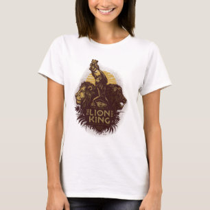 T-shirt Lion King   Rafiki présente Simba Woodcut Design