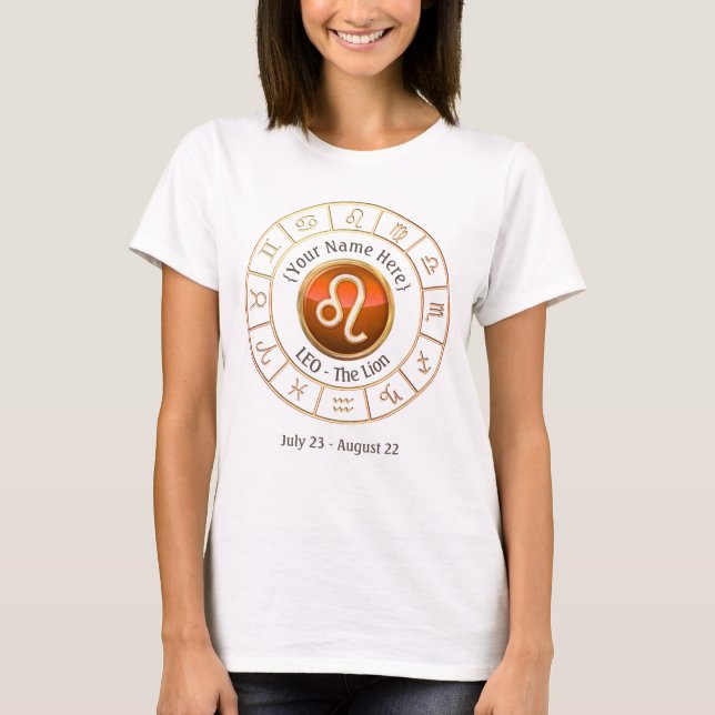 T-shirt Lion - le signe de zodiaque de lion (Devant)