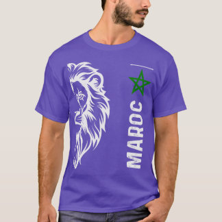 T-shirt lion marocain Maroc Drapeau 2024