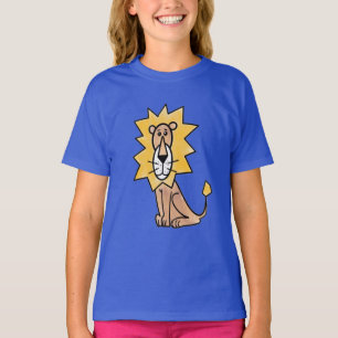 T-shirt lion mignon dessin animé enfants rétro safari jung