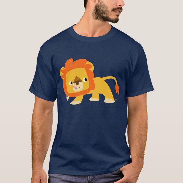 T-shirt Lion Mischievous mignon en caricature (Devant)