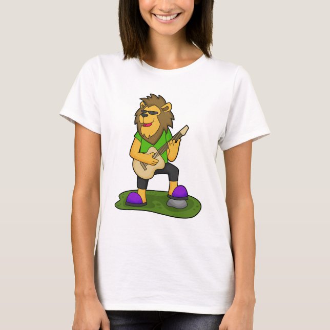 T-shirt Lion musicien guitare (Devant)
