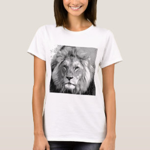 T-shirt Lion noir blanc