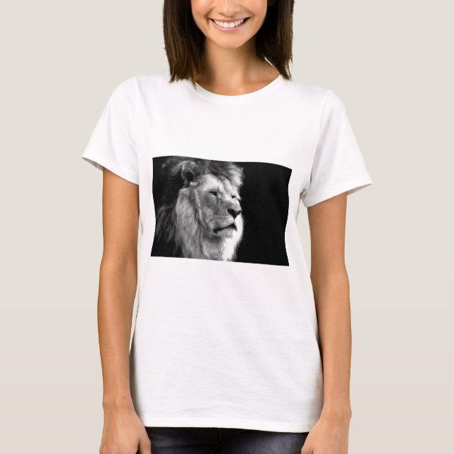 T-shirt Lion noir blanc (Devant)
