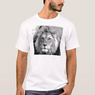 T-shirt Lion noir blanc