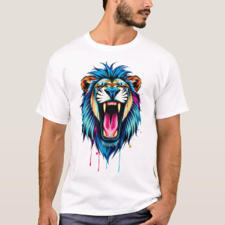 T-shirt Lion peint
