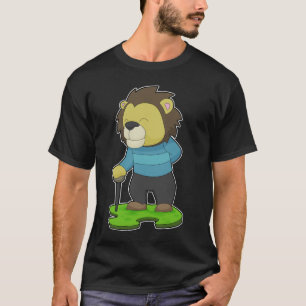 T-shirt Lion Pensioner Walking stick
