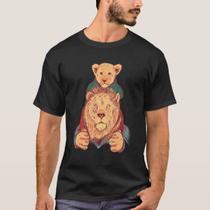 T-shirt Lion Père Fils Zoo Animaux Enfants Lions