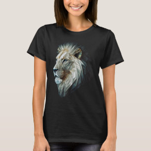 T-shirt Lion Polygon Poster de animal Art Blanc Lion