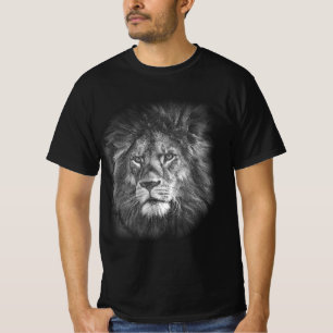 T-shirt Lion Pop Art modèle Face Hommes Élégants Moderne