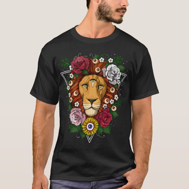T-shirt Lion Psychédélique (Devant)