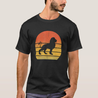 T-shirt Lion Retro Vintage 60s les années 70 Sunset animal