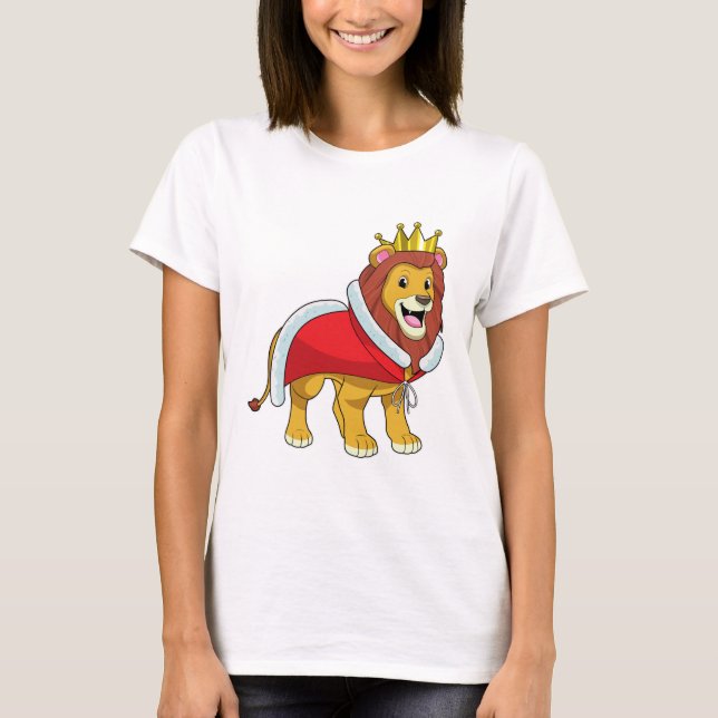 T-shirt Lion roi avec Couronne & Cap (Devant)
