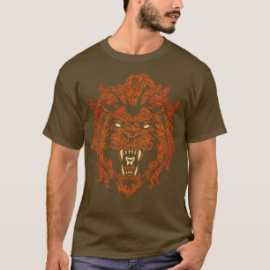 T-shirt Lion rugissant aux tatouages tribaux