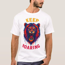 T-shirt Lion Rugissant – Graphique d'animal sauvag
