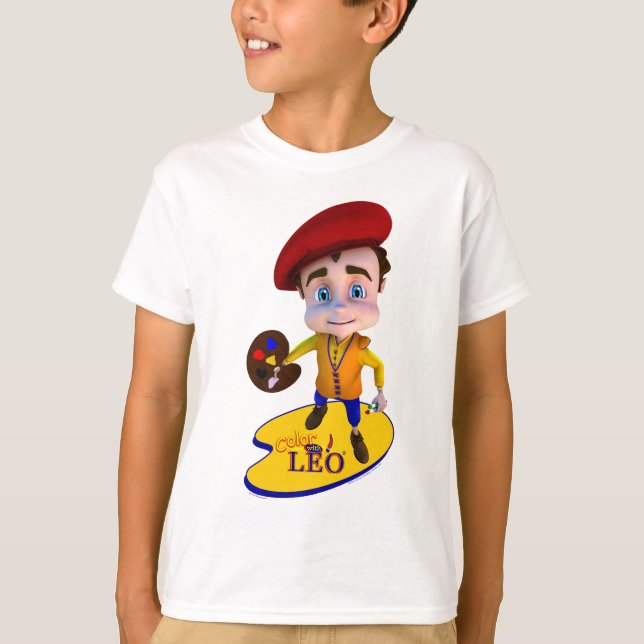 T-shirt Lion sur l'arrière - plan jaune de palette (Devant)