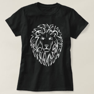 T-shirt Lion tribal noir et blanc