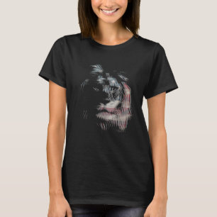 T-shirt Lion Trippy EDM raves techno américain drapeau amé