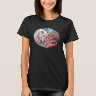 T-shirt Lioness Et Lion Couple En Amour Illustration