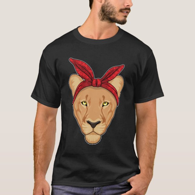 T-shirt Lioness with bandana (Devant)