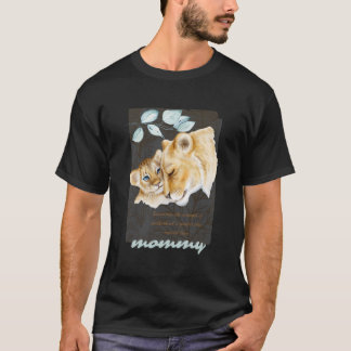 T-shirt Lionne avec un lionceau pour la fête des mères