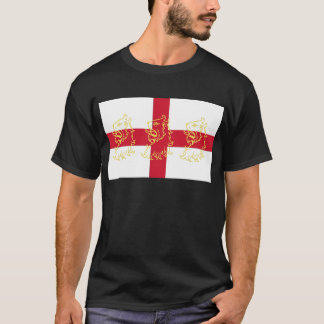 T-shirt Lions croisés de St George de drapeau anglais de