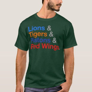 T-shirt Lions de Détroit Sport Lionsigers Pistons Ailes ro